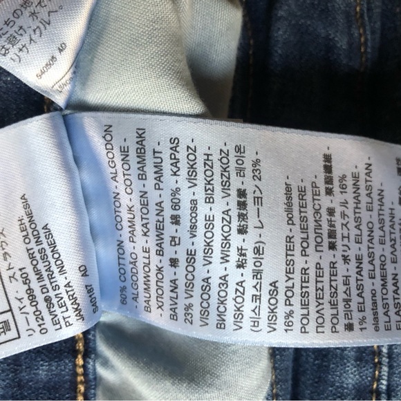 Levis Mid Rise Skinny Womens Size 12 Medium Blue Wash Casual Stretch Denim Jeans - Picture 8 of 9